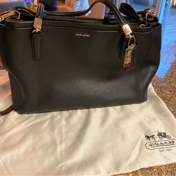 Coach Handbags - coach Black Leather handbag purse with handles and cross body strap and coach